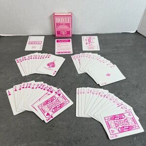 Hoyle Playing Cards Pink Plastic Coated Poker Size Deck Made in USA